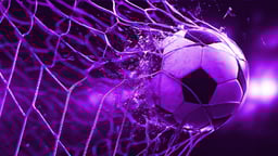 En fotboll som åker rakt in i nätet.